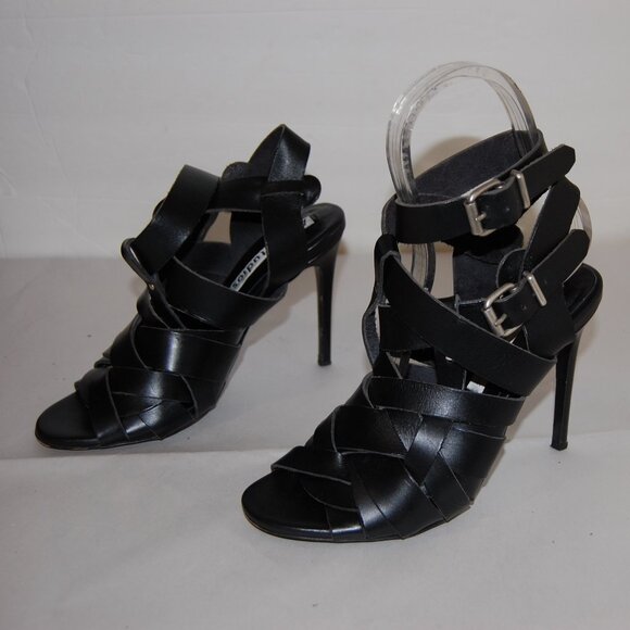 39/US8.5❤️ITALY Acne Studios Leather Gladiator High Heels Ankle Boots Sandals - Picture 1 of 11